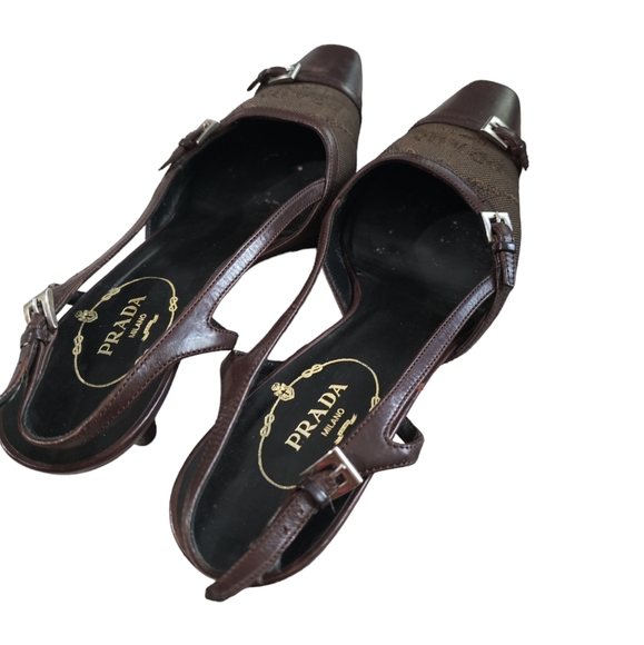 Authentic Vintage Prada Slingback Heels Size 36.5 - Picture 4 of 12